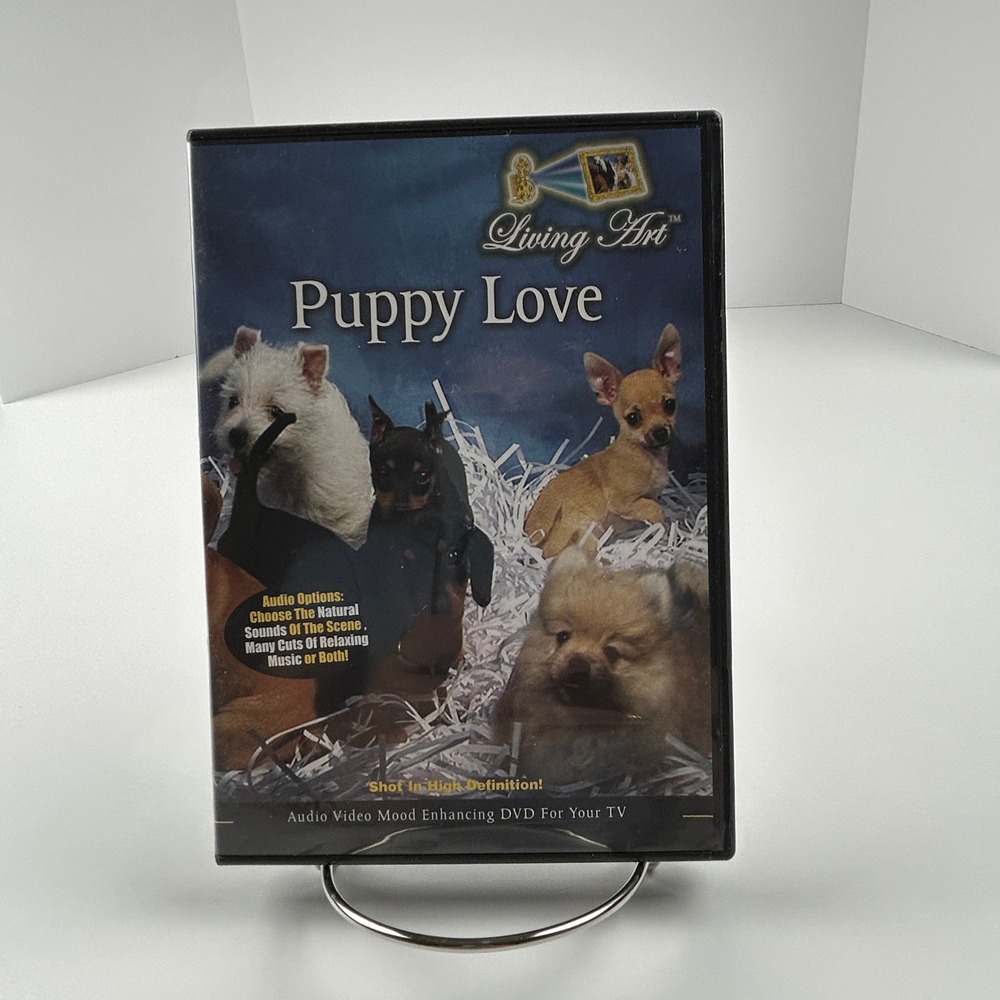 Living Art Puppy Love DVD‎ Relaxation Mood Enhancing Puppies Audio Video